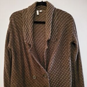 Dark Brown Button Front Cardigan